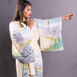 SAKURA KIMONO_0004_3way SILK LONG CARDIGAN HANDPAINTED JAPANESE CASTLE M