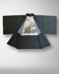 Men’s Haori Hand-woven pongee Mt. Fuji water black (with hanger) HA0013